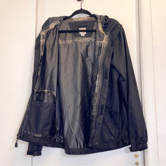 Carhartt Men’s Medium Black Hooded‎ Windbreaker Jacket Fair Condition - Picture 7 of 12